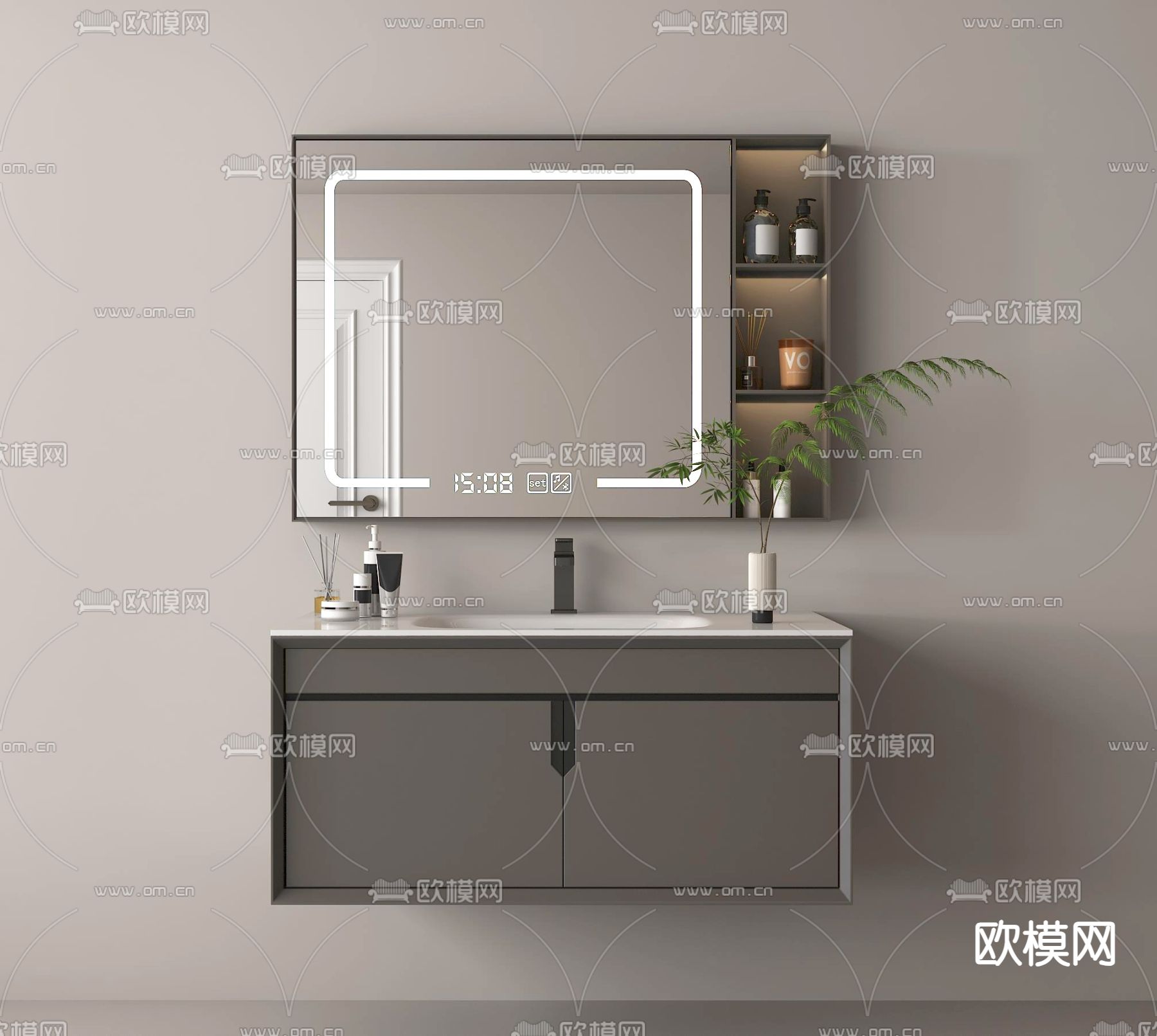 现代浴室柜 台盆 洗手台3d模型下载
