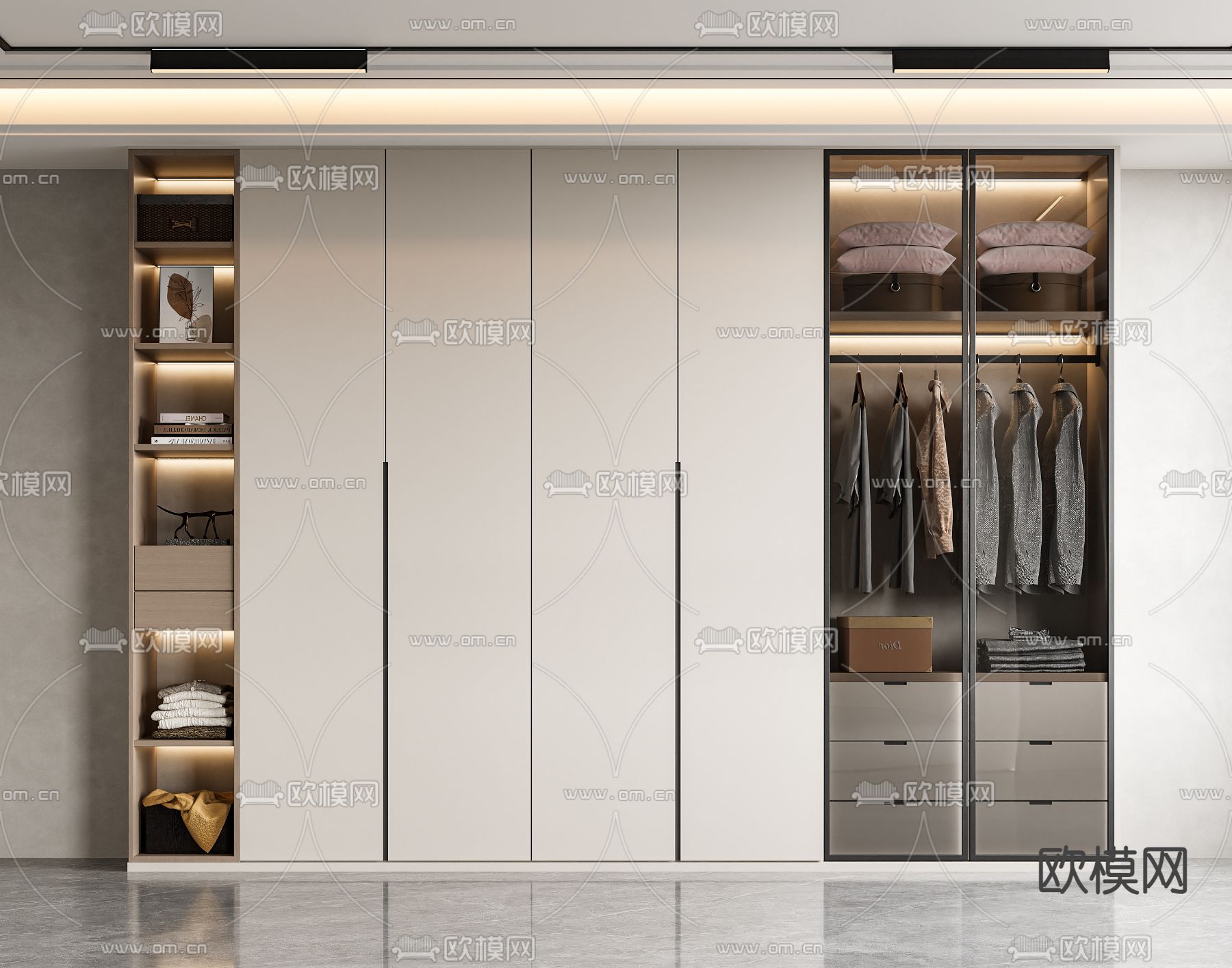 现代衣柜 衣橱3d模型下载