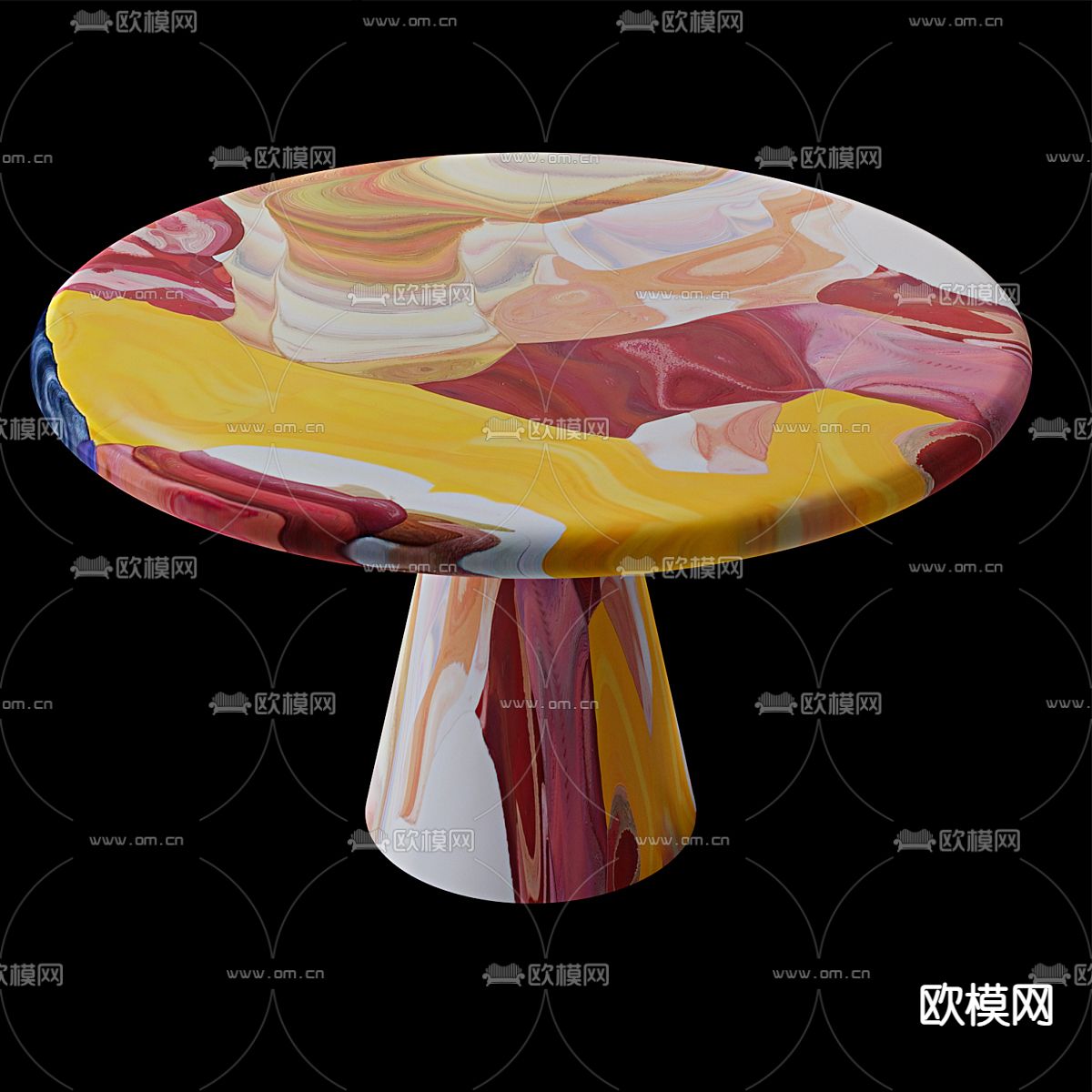 孟菲斯茶几 咖啡桌3d模型下载（渲染图1）