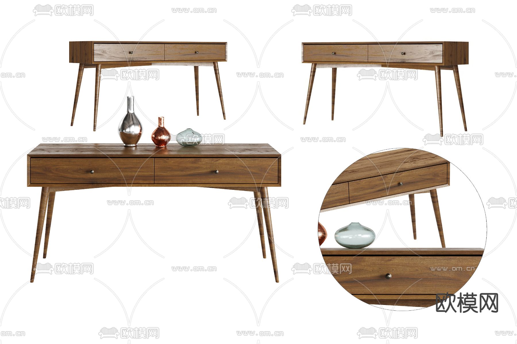 北欧书桌3d模型下载