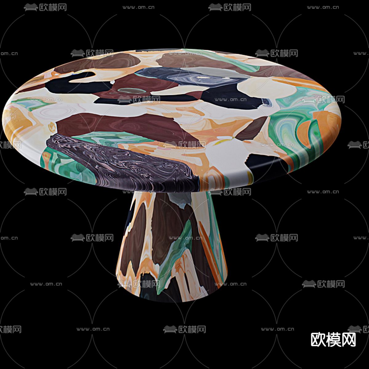 孟菲斯茶几 咖啡桌3d模型下载（渲染图2）