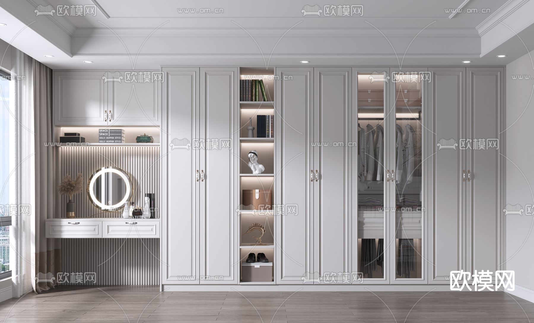 美式衣柜 衣橱3d模型下载