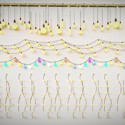  星星灯 装饰灯 麦穗灯su模型 