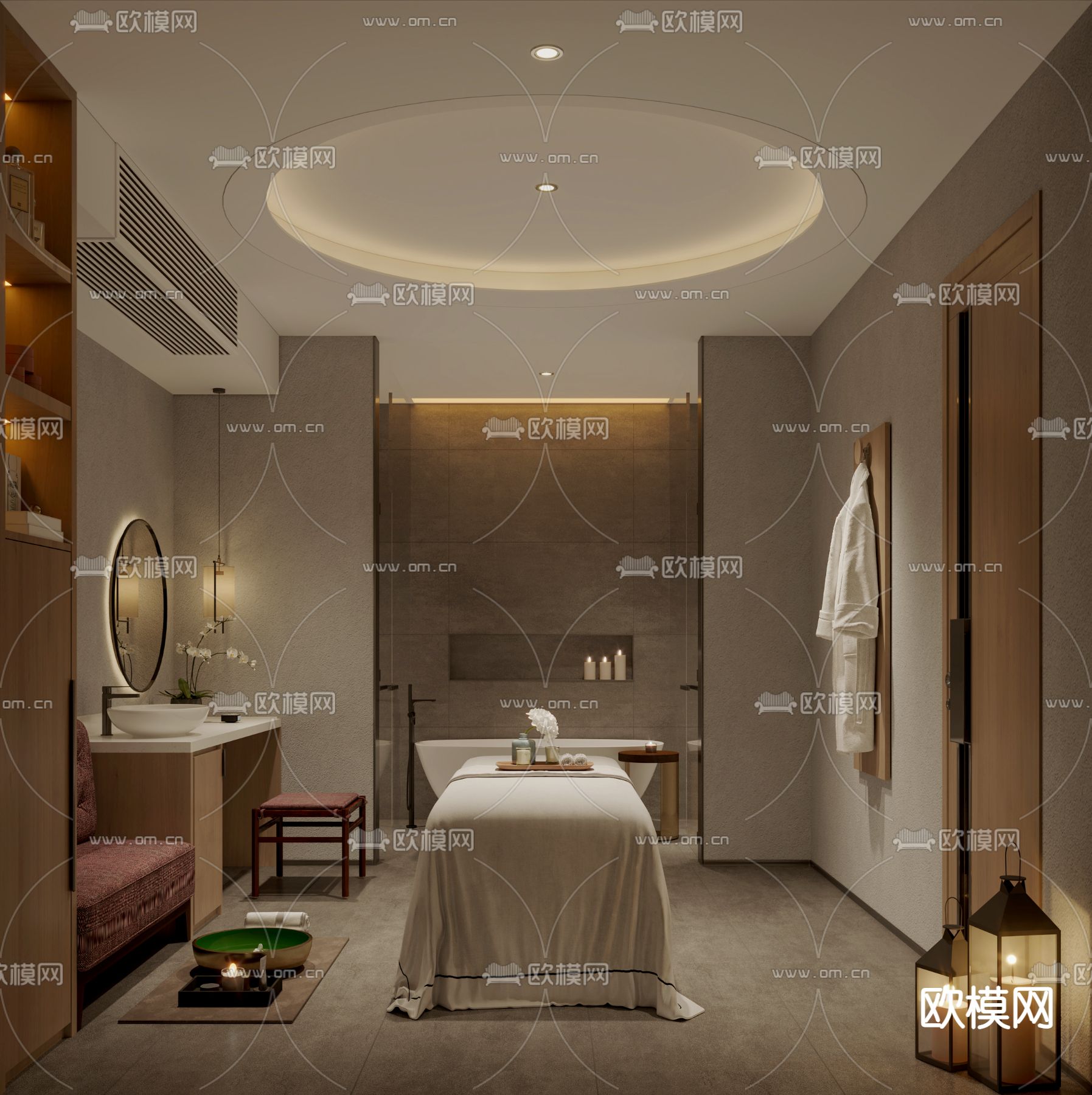 SPA护理房 美容间3d模型下载