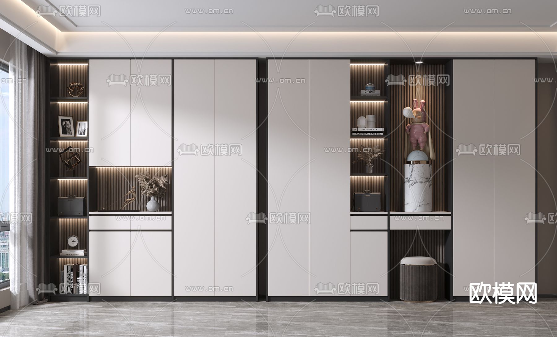 现代玄关鞋柜3d模型下载