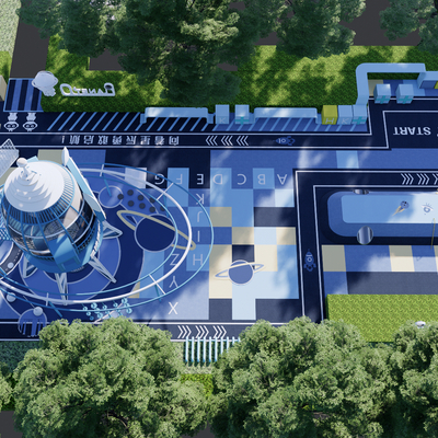  儿童活动场地su模型 