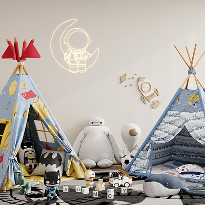  儿童帐篷 儿童玩具su模型 