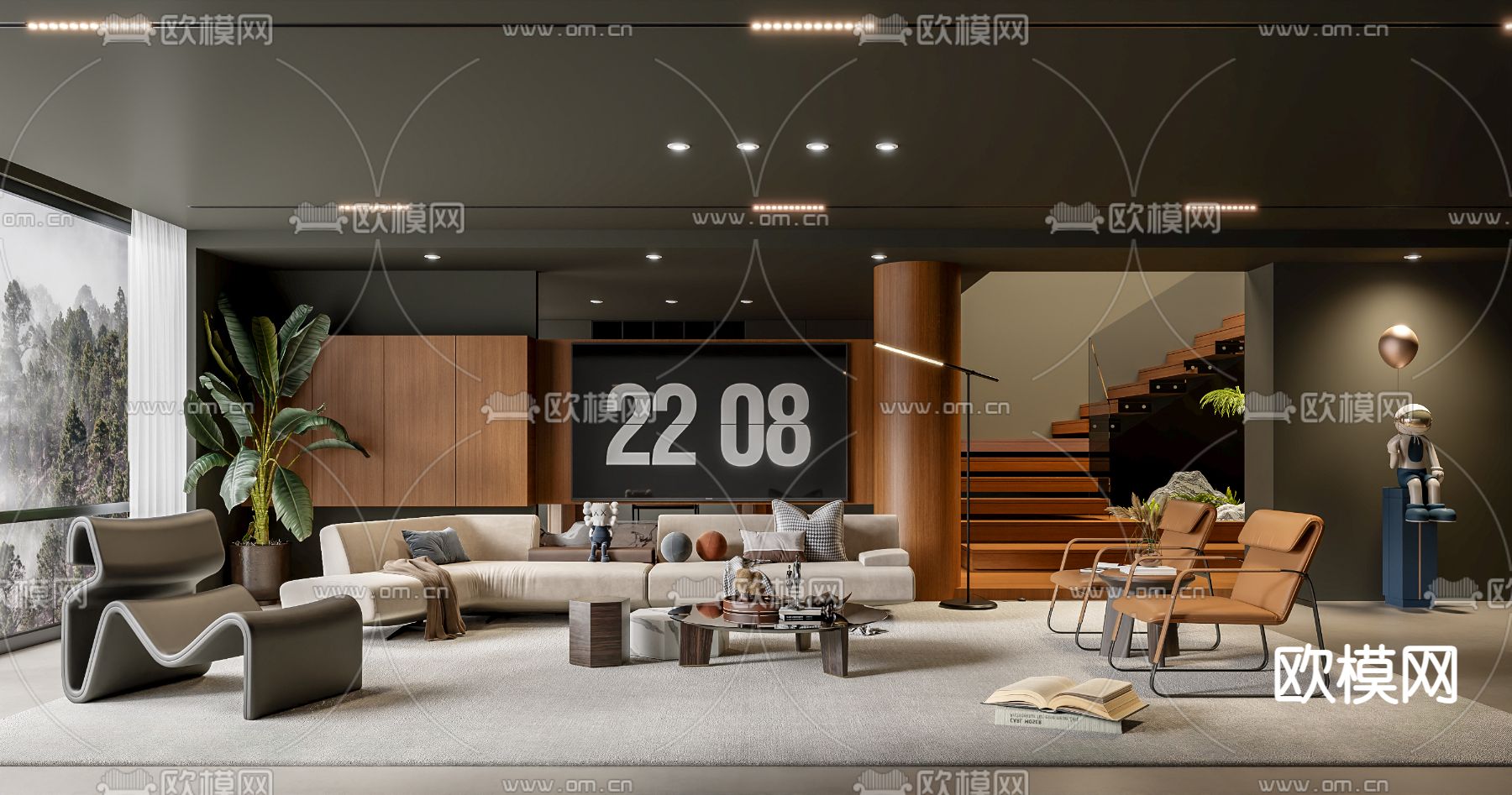 Minotti 米洛提 现代客厅3d模型下载_ID14342852_3dmax免费模型-欧模网