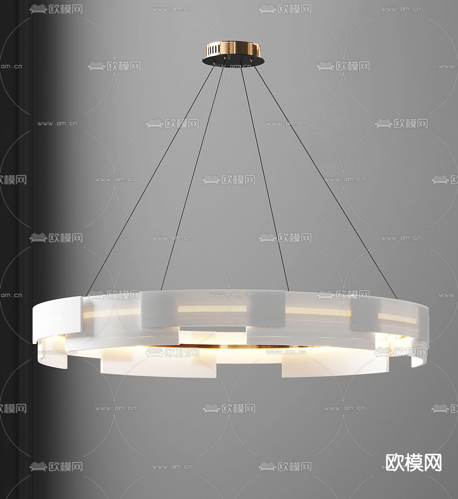 奶油风吊灯 环形吊灯3d模型下载