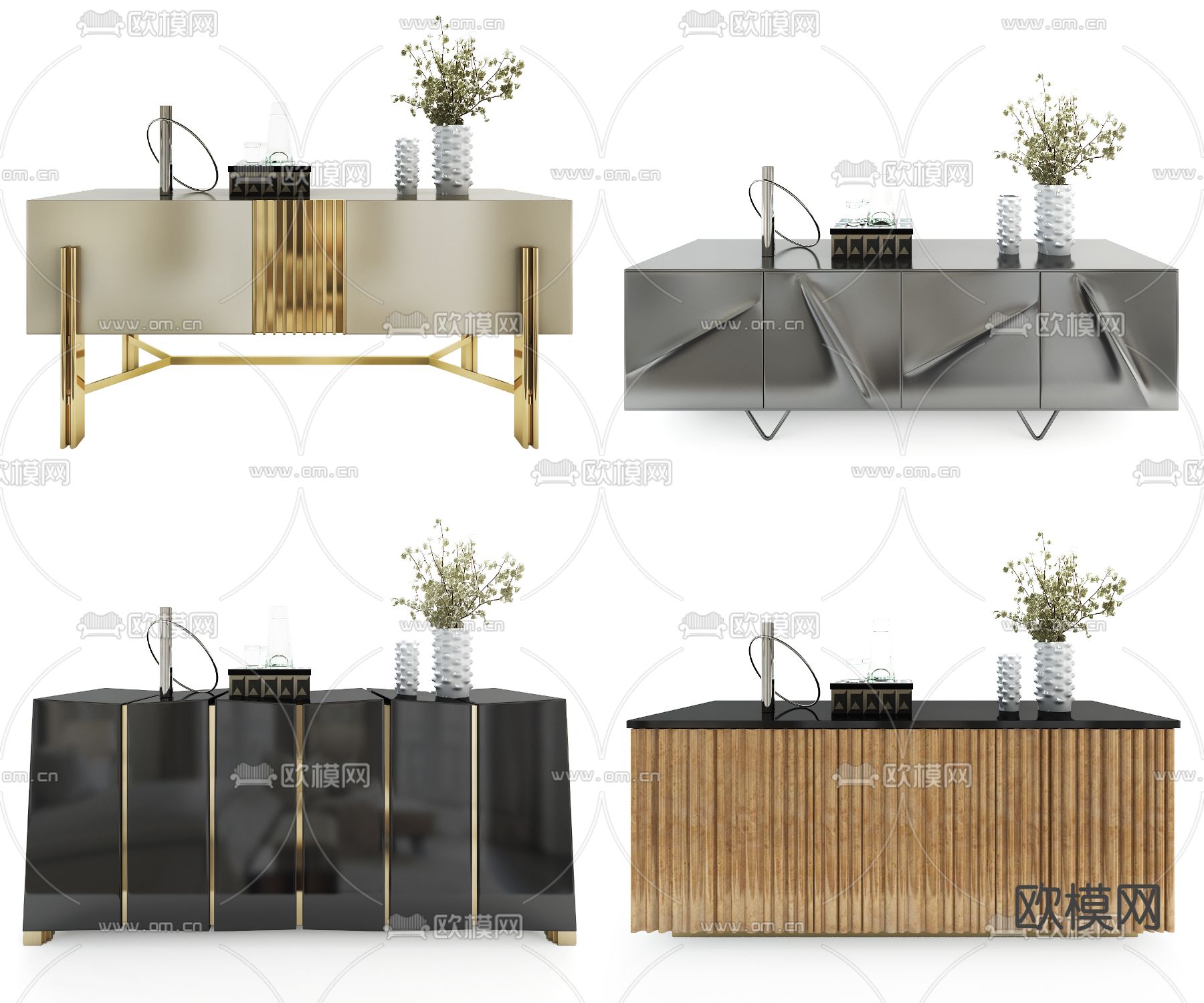 轻奢电视柜3d模型下载