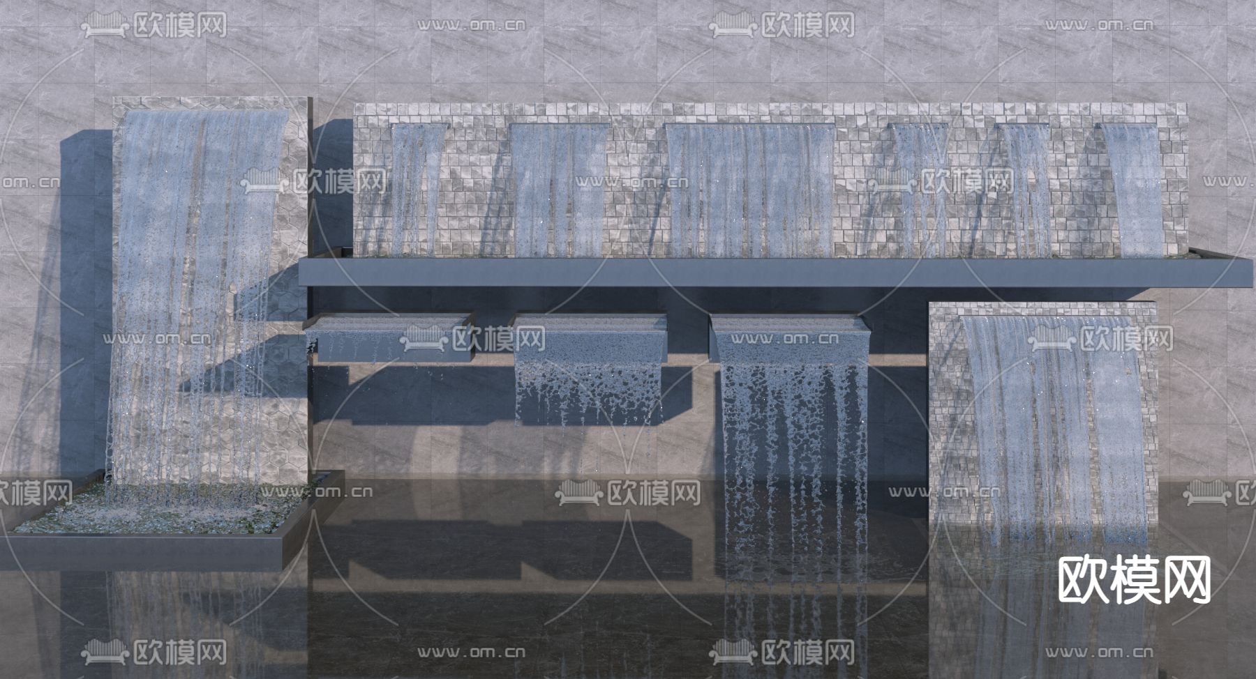 水景小品 水池3d模型下载