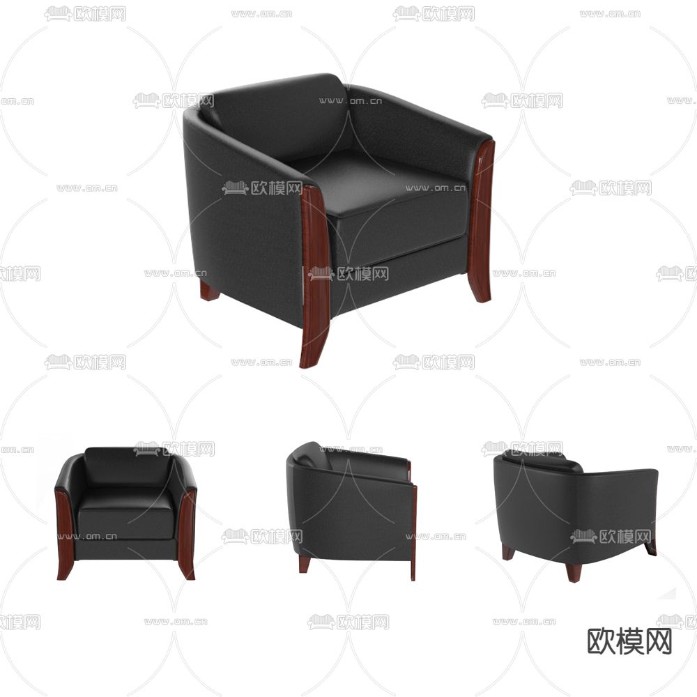 办公沙发 贵宾沙发3d模型下载（渲染图3）