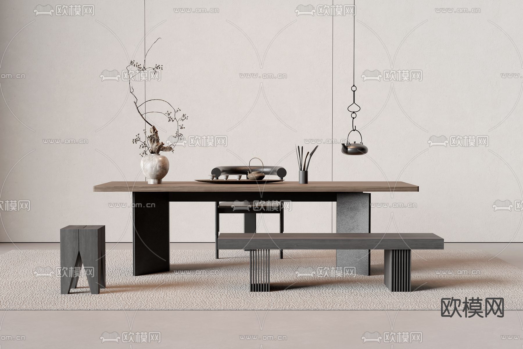 现代茶桌 茶台3d模型下载