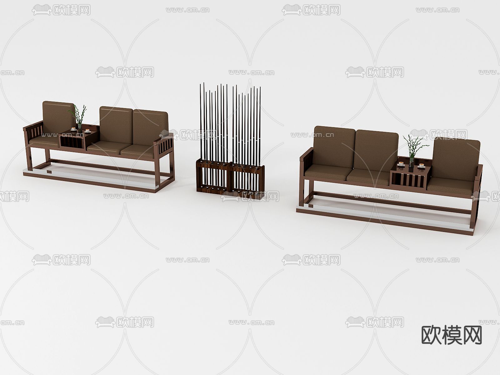 台球等候椅 公共椅3d模型下载