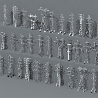  高压塔 信号塔 高压电塔su模型 