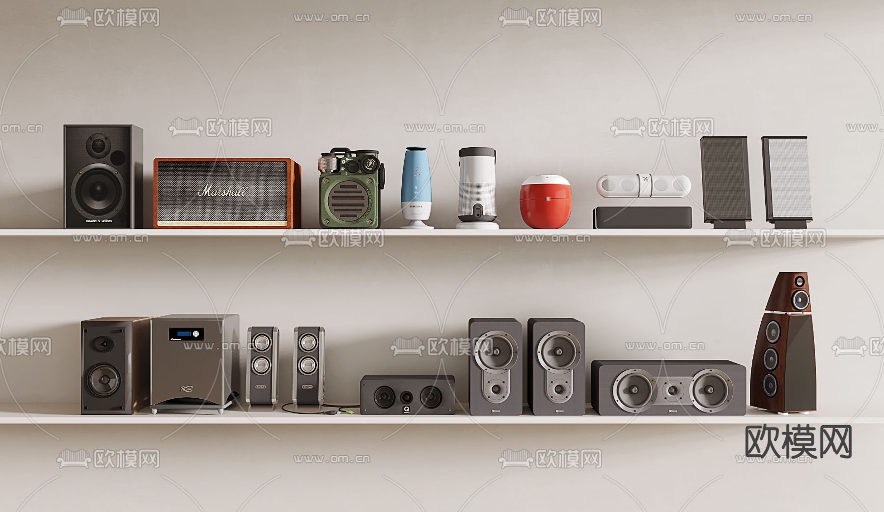 立式音响 音箱 低音炮3d模型下载