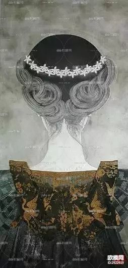 麓幂笔下的女人颈项装饰画贴图下载（渲染图2）