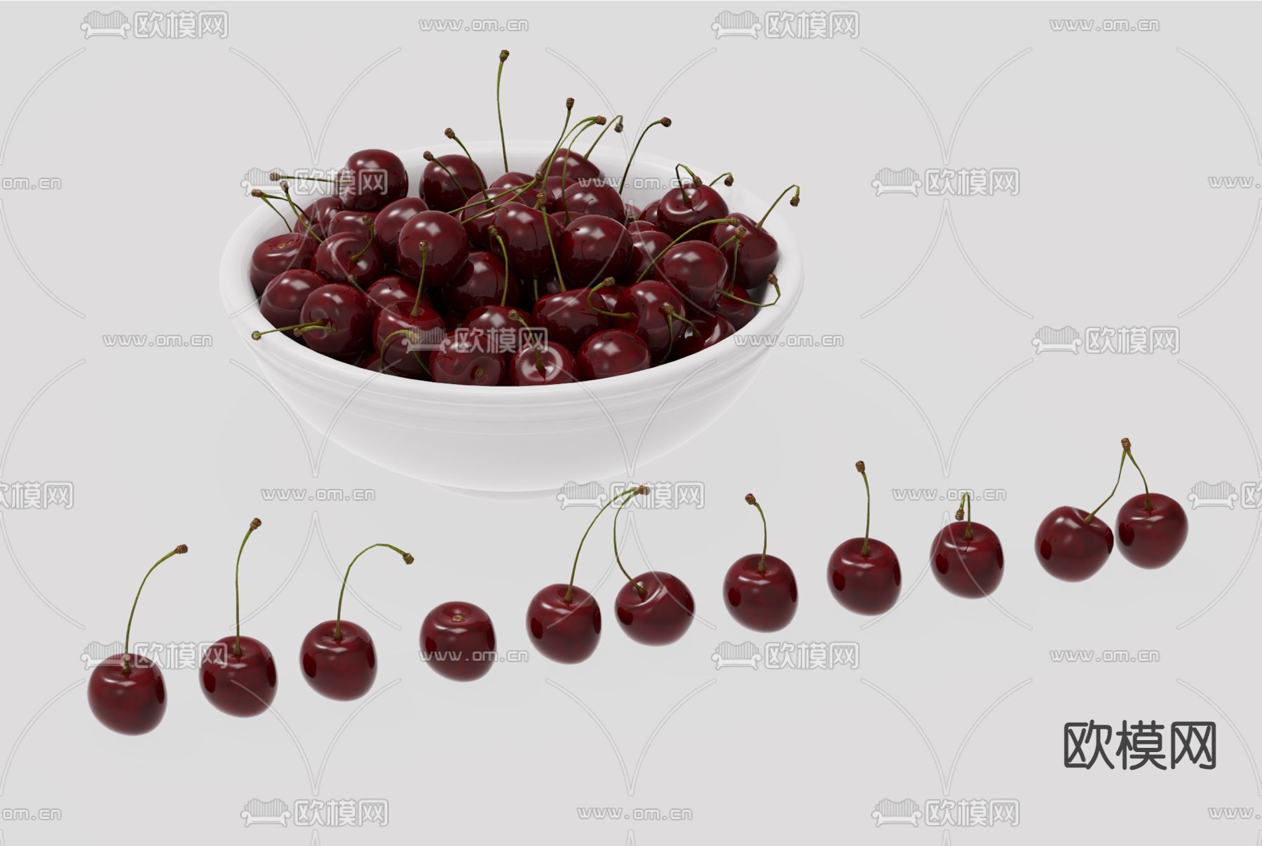 水果 车厘子 樱桃su模型下载（渲染图1）