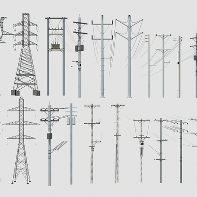  高压塔 信号塔 高压电塔su模型 
