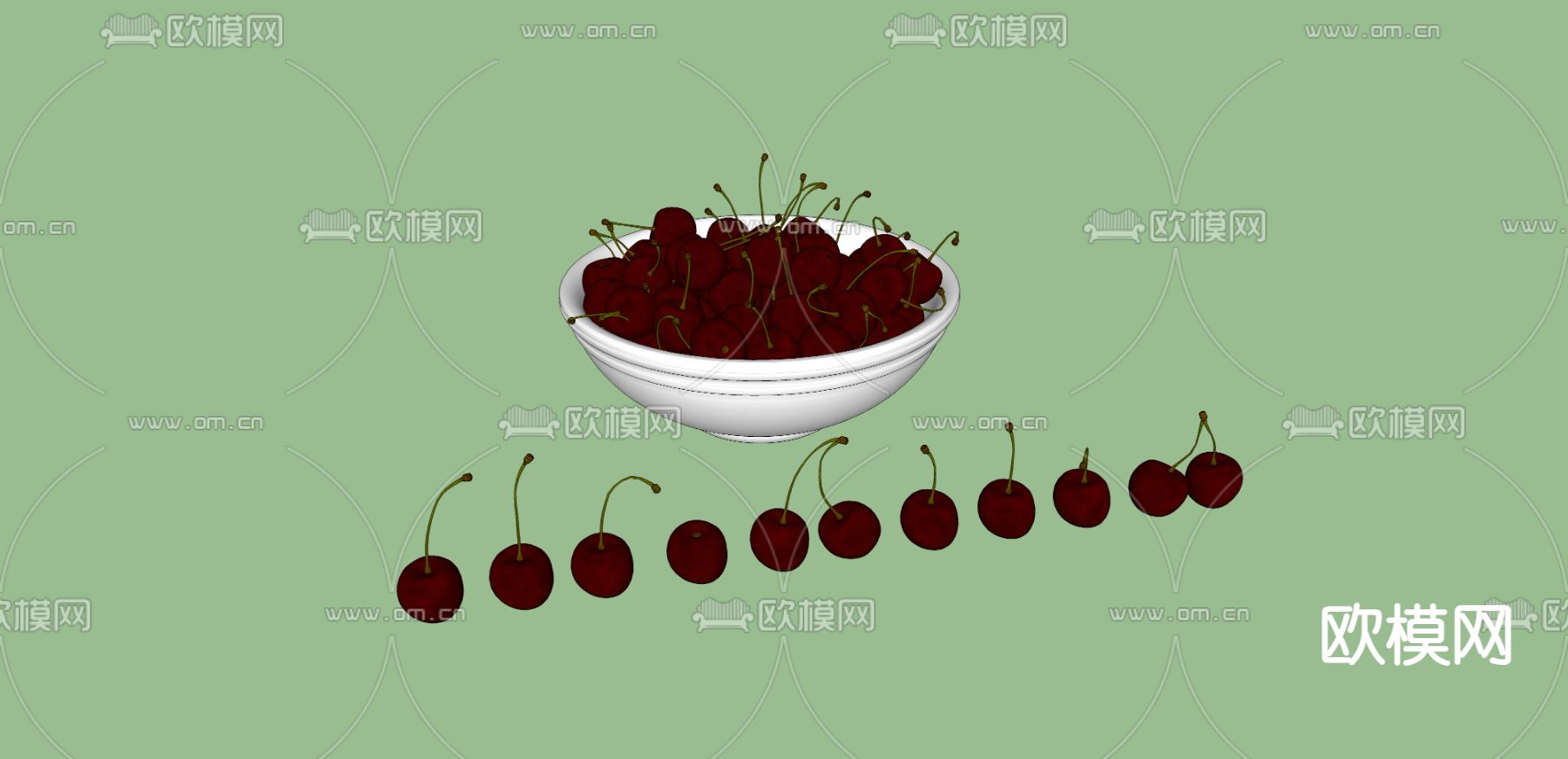 水果 车厘子 樱桃su模型下载（渲染图3）