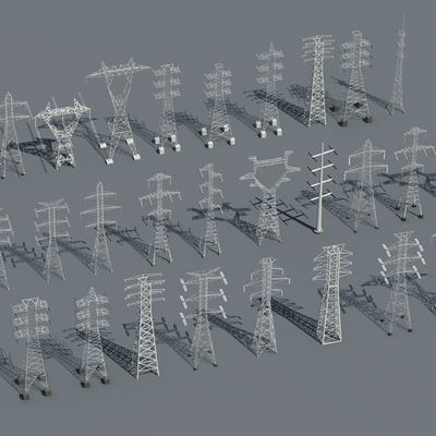  高压塔 信号塔 高压电塔su模型 