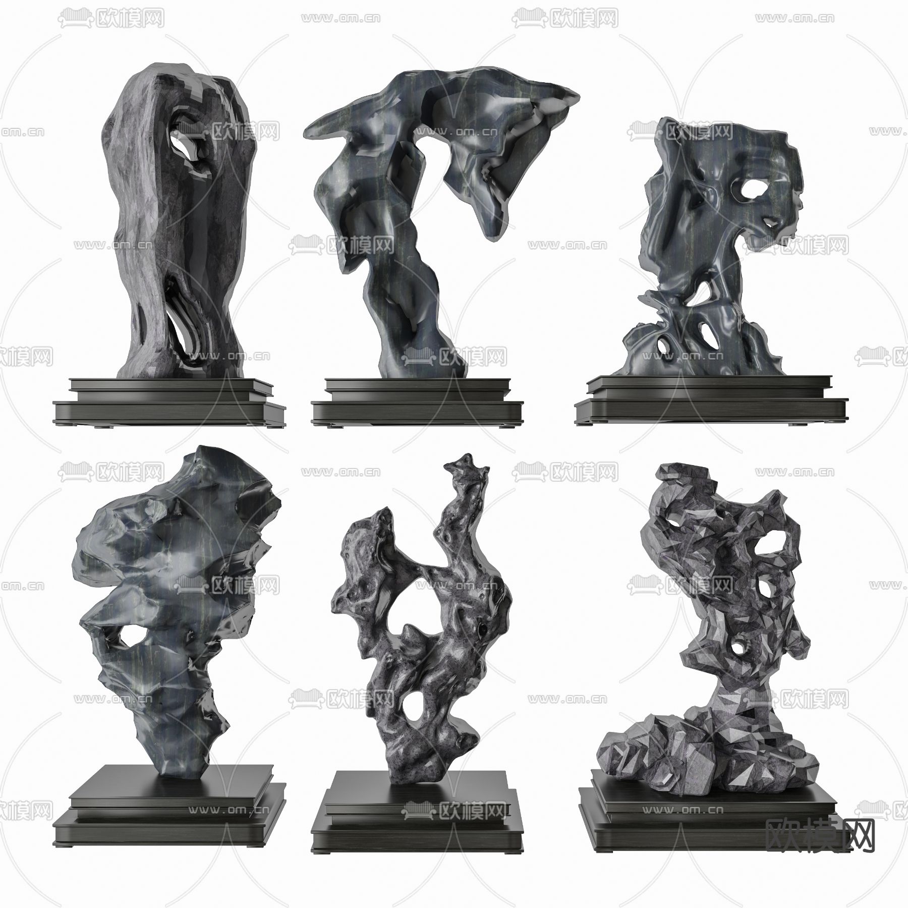 太湖石雕塑 石雕 中式摆件3d模型下载