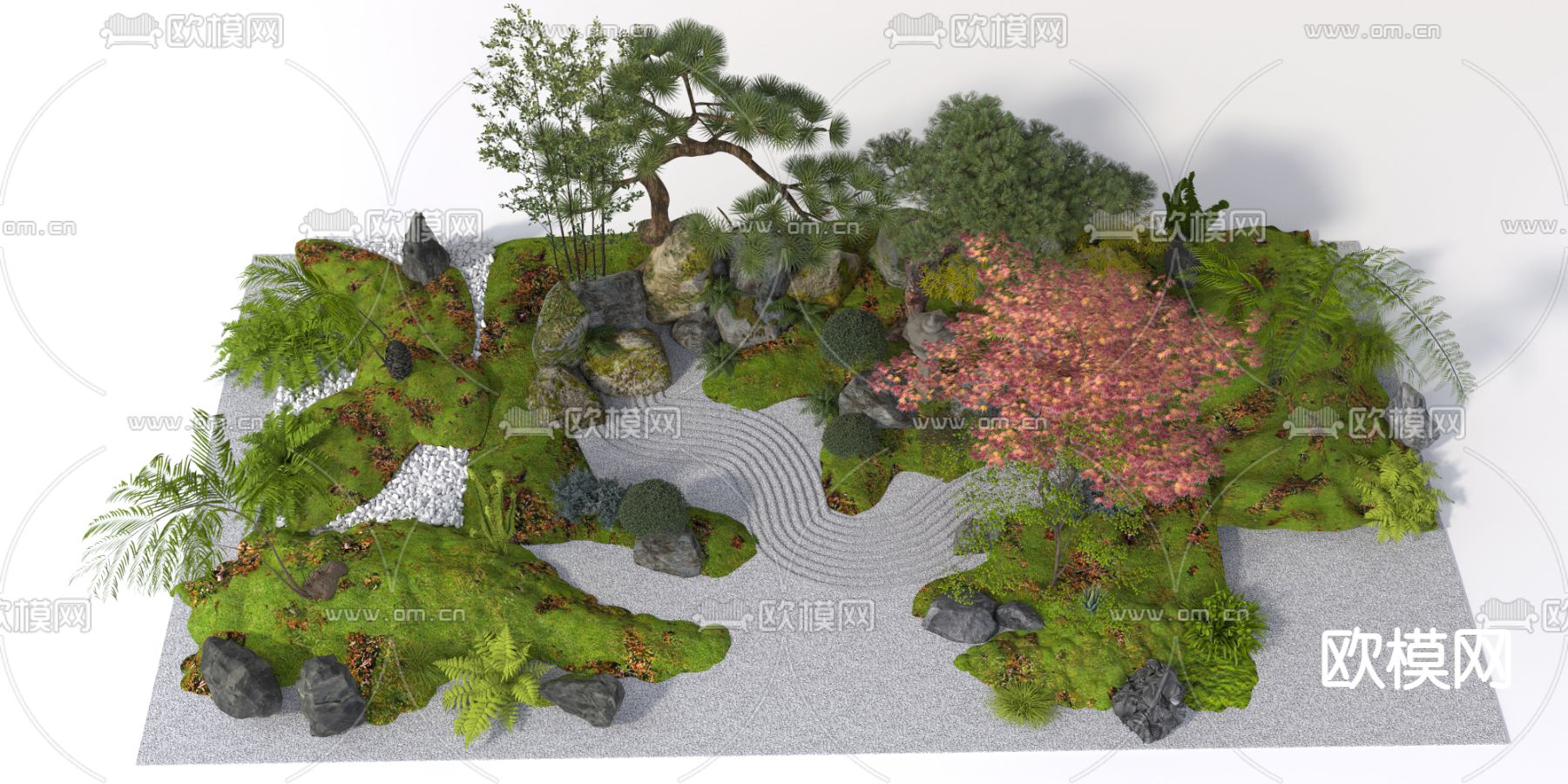 植物堆 微地形3d模型下载（渲染图1）