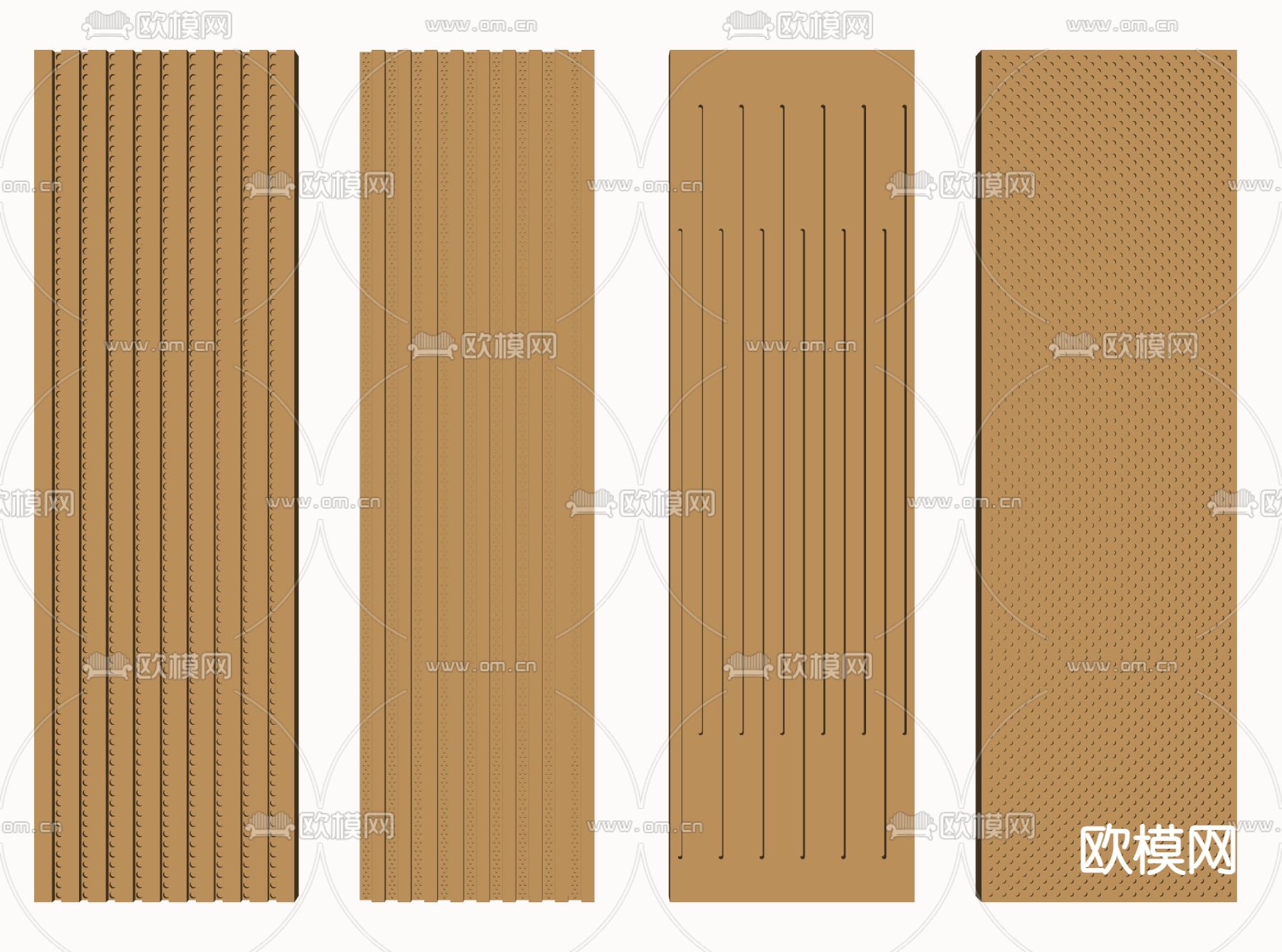现代护墙板 吸音板su模型下载（渲染图2）