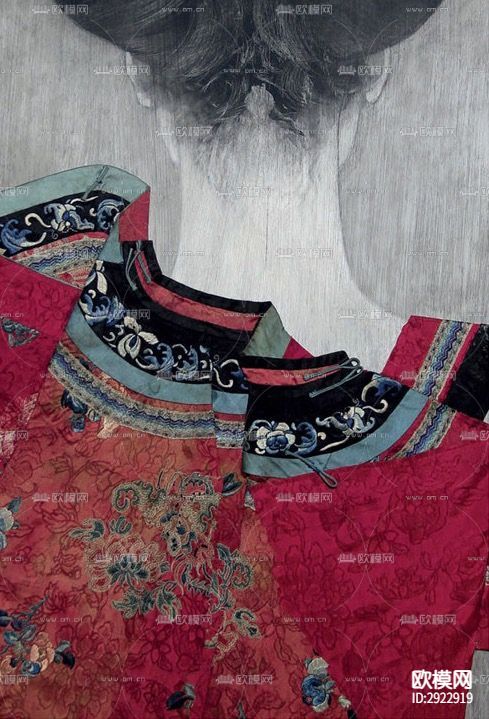 麓幂笔下的女人颈项装饰画贴图下载（渲染图5）