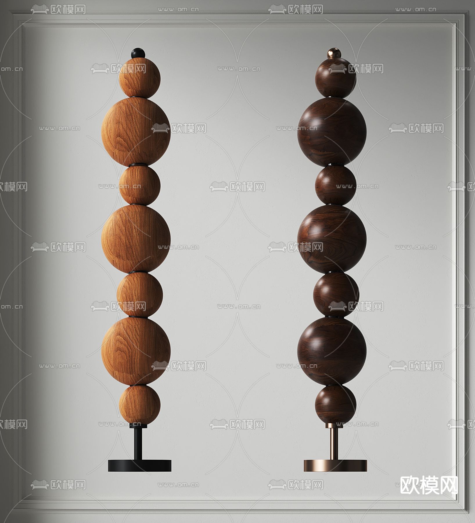 串珠落地灯3d模型下载