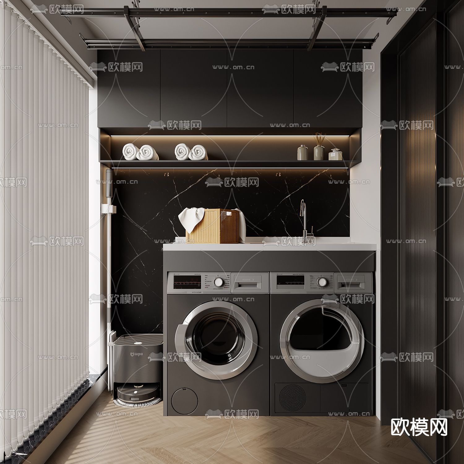 生活阳台 洗衣房3d模型下载