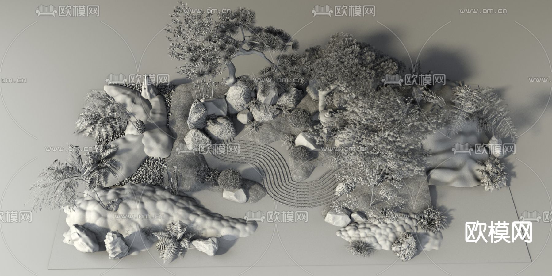 植物堆 微地形3d模型下载（渲染图2）