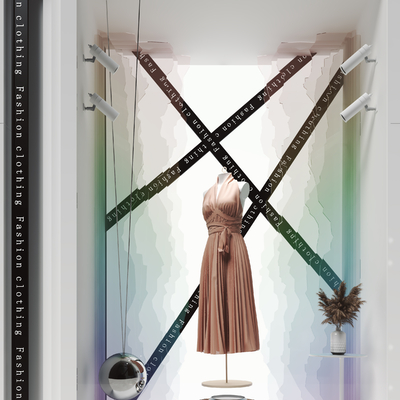  茶艺服装橱窗su模型 