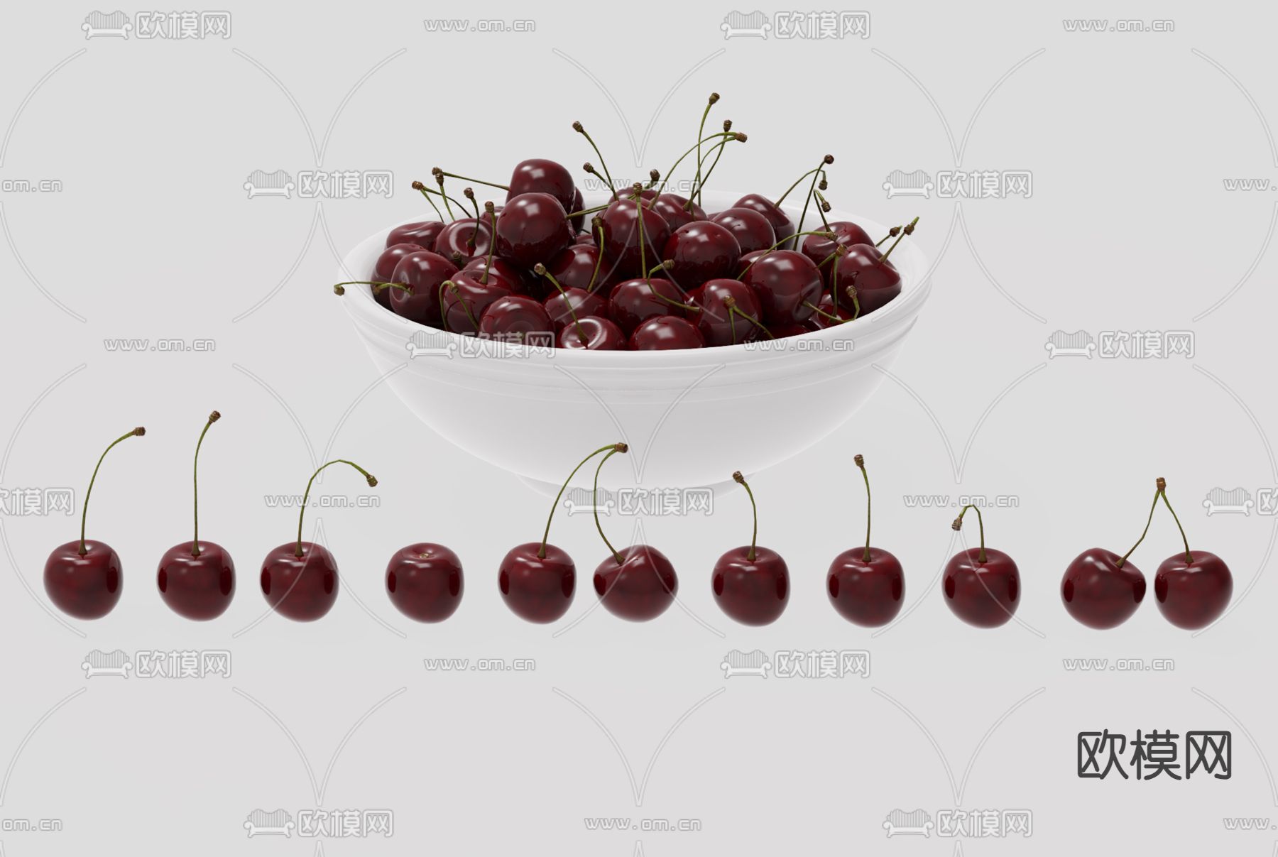 水果 车厘子 樱桃su模型下载（渲染图2）