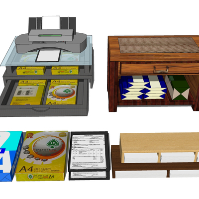  打印A4纸 复印纸su模型 