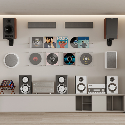  落地音箱su模型 