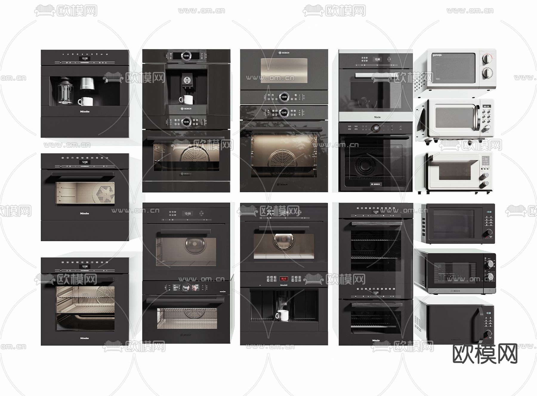 厨房电器 烤箱 微波炉 直饮机3d模型下载