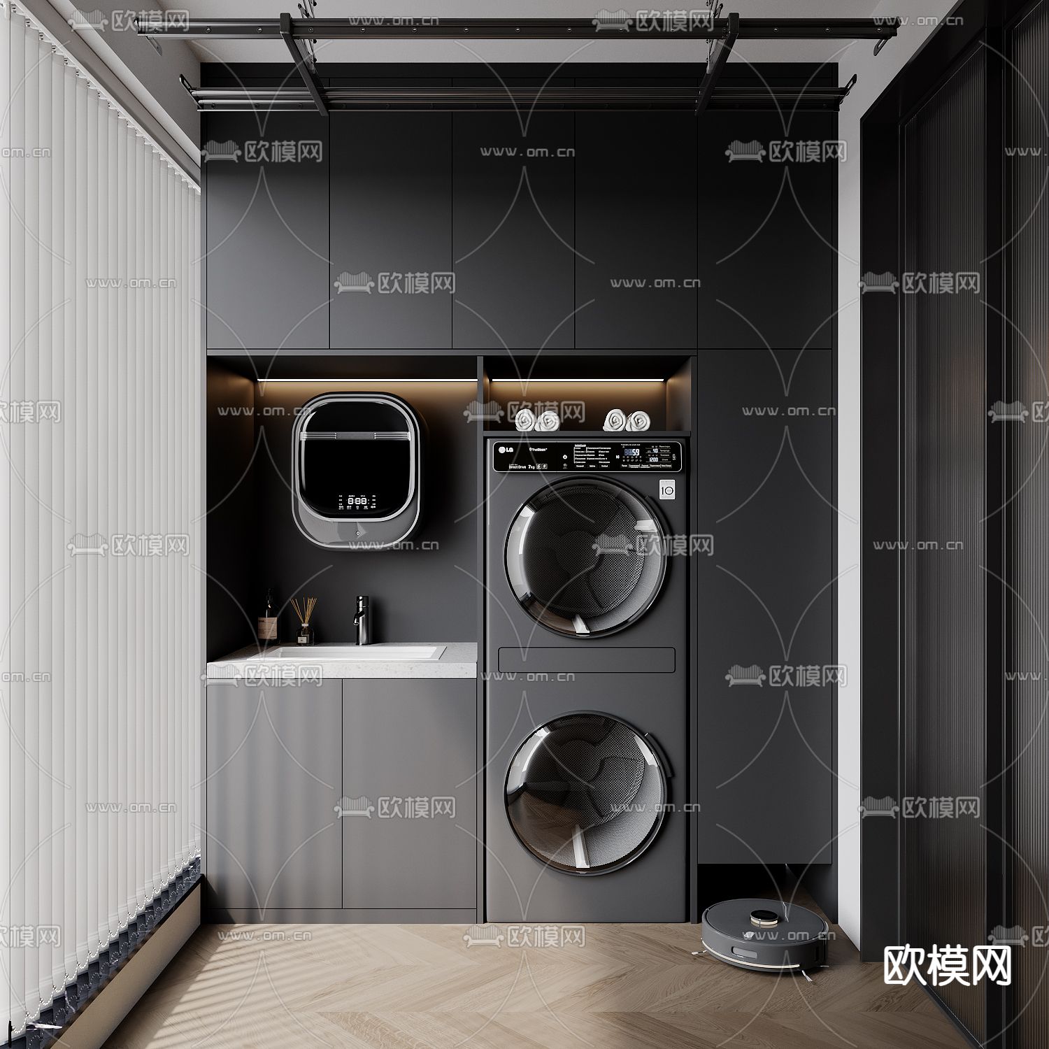 生活阳台 洗衣房3d模型下载