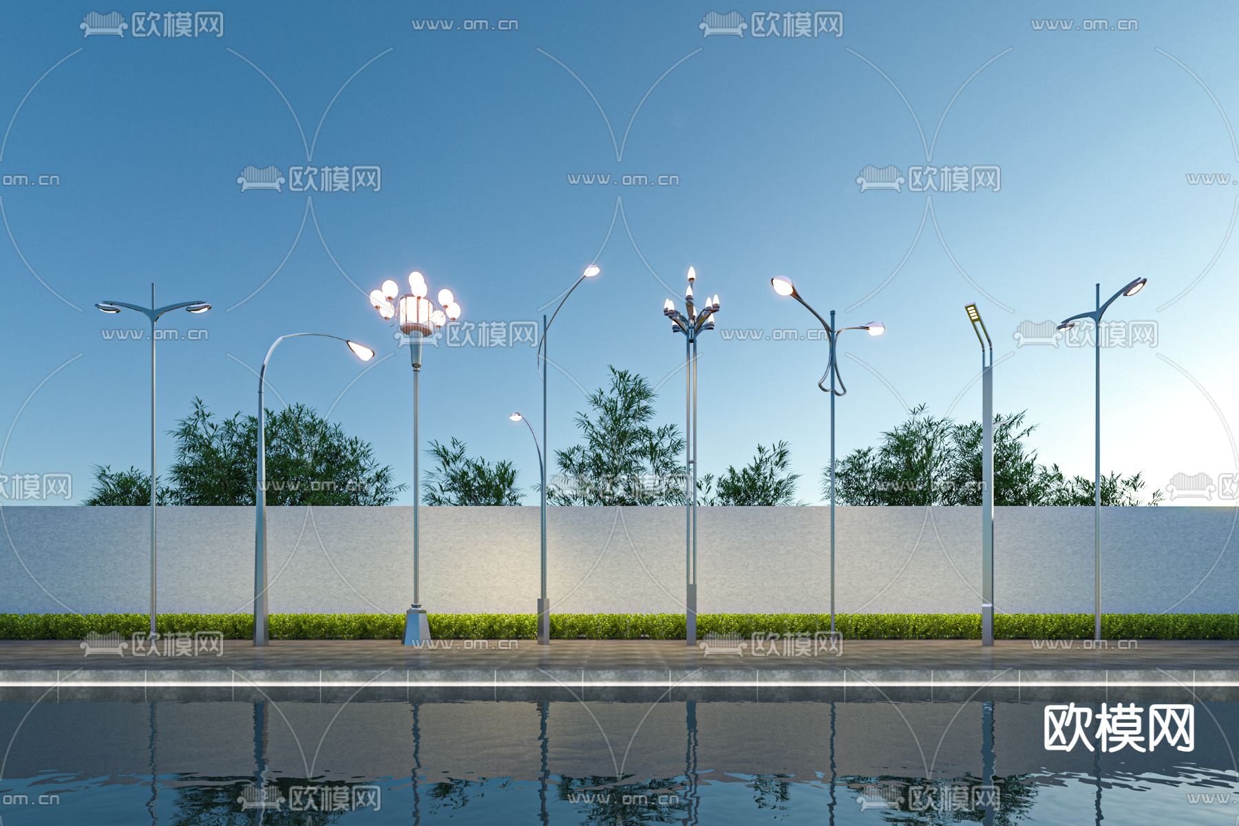 路灯 高杆灯 户外灯3d模型下载