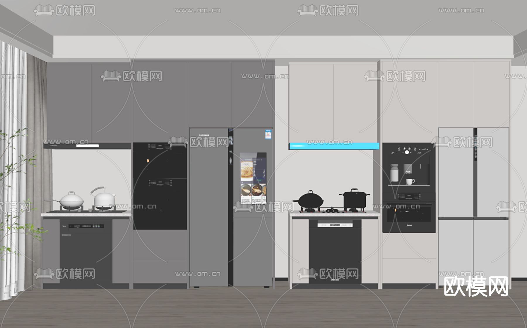 冰箱 洗碗机 直饮机su模型下载（渲染图2）