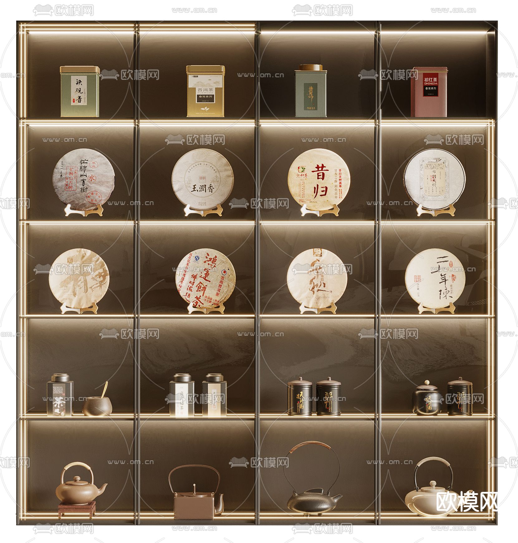 新中式茶具 茶壶 烧水壶su模型下载（渲染图2）