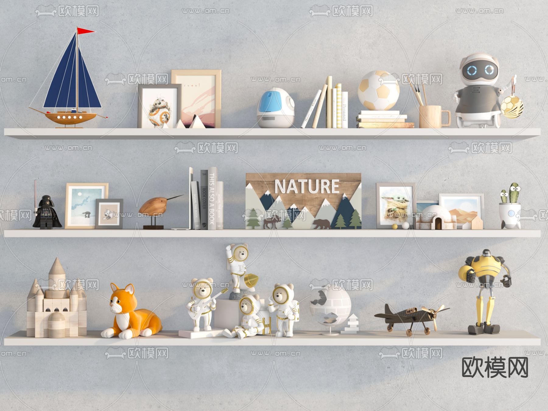 儿童装饰品 摆件 玩具 玩偶 布偶 公仔3d模型下载