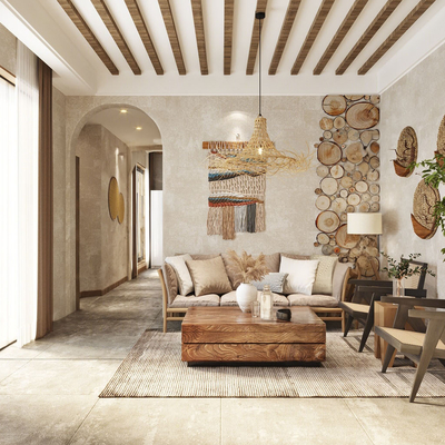  侘寂风民宿客厅su模型 