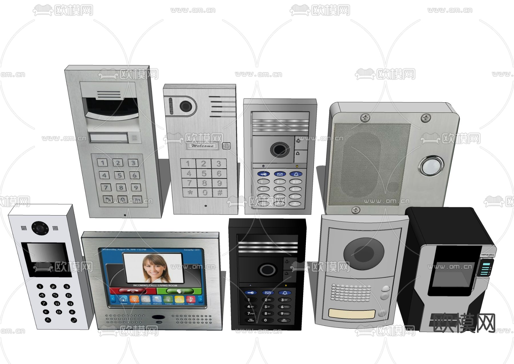 可视门铃电话su模型下载（渲染图1）