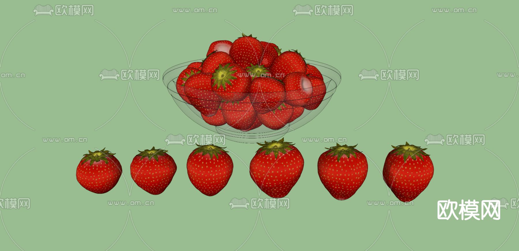 草莓su模型下载（渲染图3）
