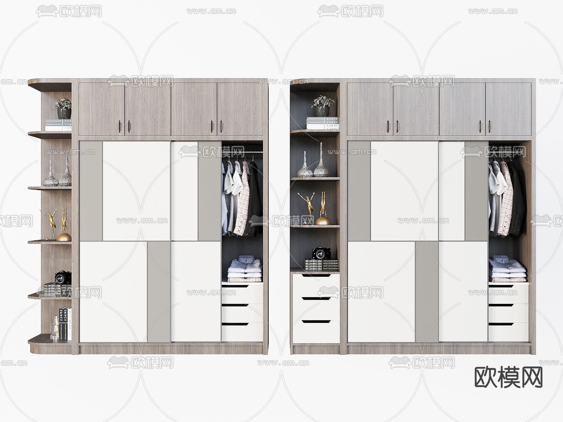 移门衣柜su模型下载（渲染图1）