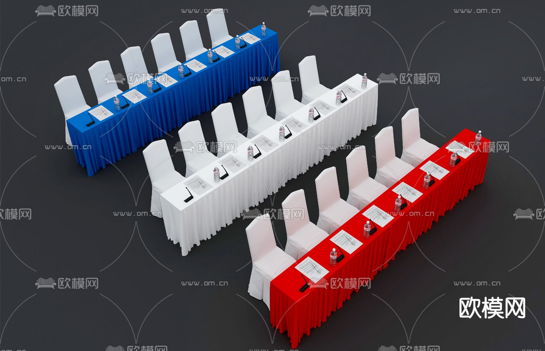 会议桌su模型下载（渲染图1）