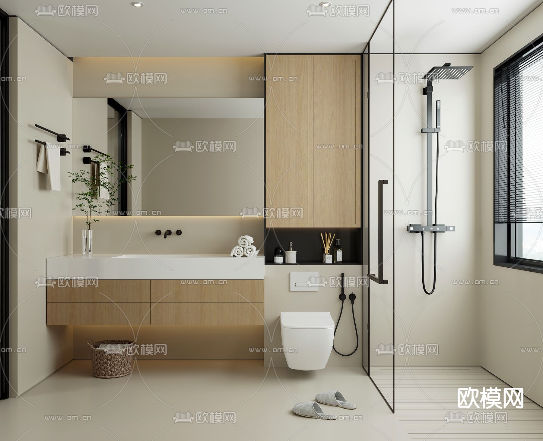北欧卫生间 浴室 洗手间3d模型下载