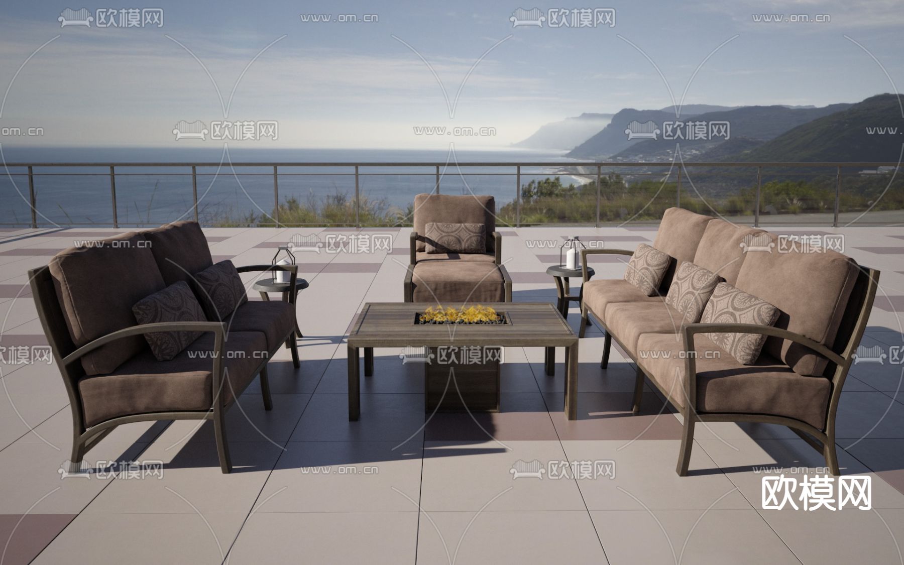 户外沙发 组合沙发3d模型下载