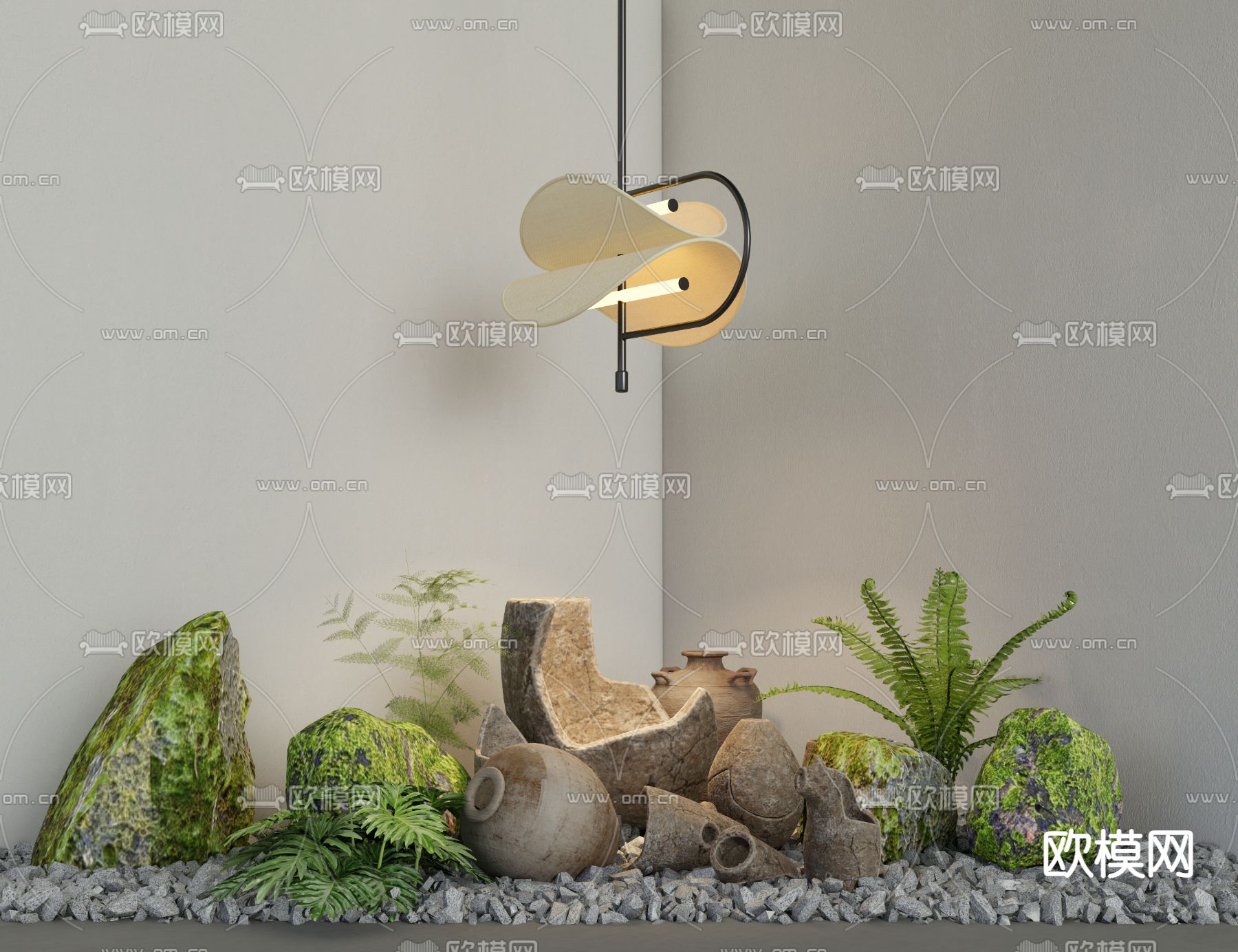 景观小品 陶罐小品 景观石3d模型下载